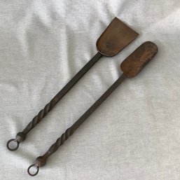 Pair Of Small Forged 13 Inch Iron Scoops
