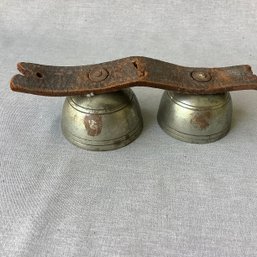 Pair Of Vintage Bells On Leather Strap