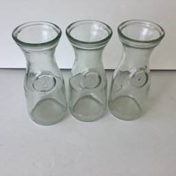 Set Of 3 Old Milk Bottles