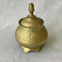 Etched Brass Lidded Jar