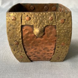 Miniature Copper And Brass Trinket Box