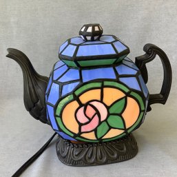 Stained Glass Coffee Pot Lamp