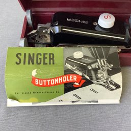 Singer Mid Century Buttonholer Complete With Original Case