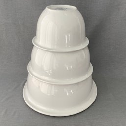 Set Of 3 Stacking White Stoneware Bowls, Corelle Coordinates