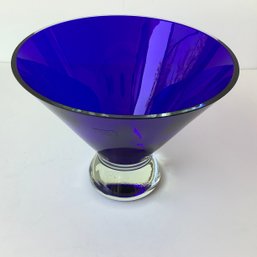 Handcrafted And Mouthblown Cobalt Art Vase From Poland