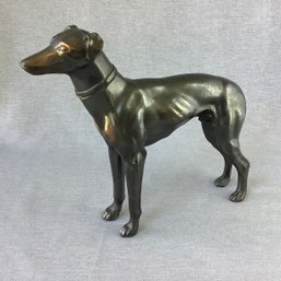 Bronze Dog Figurine, Whippet Or Greyhound