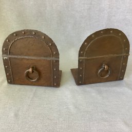 Arts And Crafts Style Copper Metal Bookends
