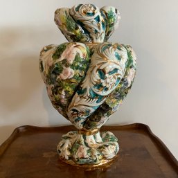 Large Italian Capodimonte Porcelain Vase