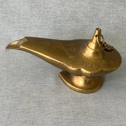 Saudi Arabi Engraved Brass Oil Lamp