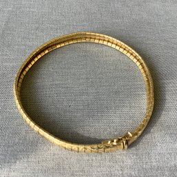 14Kt Gold, 8 Inch 7 Mm Wide Gold Bracelet, 17 Grams