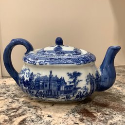 Victoria Ware Ironstone Flow Blue Tea Pot