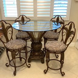 Hi Top Dinette Table, 4 Chairs, Largo Furniture - The Pina Colada Collection, In Like New Condition.