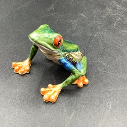 Enameled Jeweled Frog Trinket Box