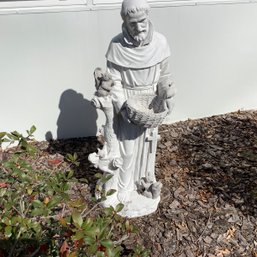 Outdoor Concrete Statue St Francis, Over 3 Ft Tall