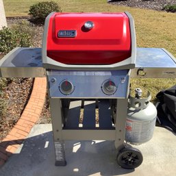 Weber Gas Grill With Cover, Tank, Brush- Tested And Works Great.