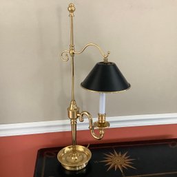 Brass Lamp And Black Hat Lamp Shade Style