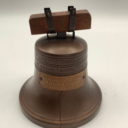 Brass Liberty Bell Coin Bank, Patented Date Feb 18,  1918