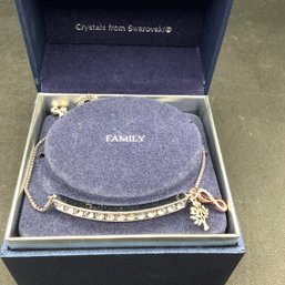 Swarovski Crystal Bracelet In Box, Family Forever