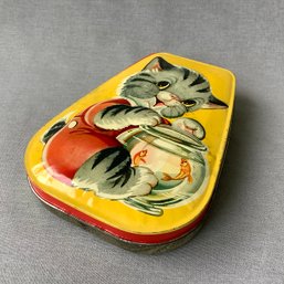 Vintage Horner Toffee Tin With Cat, Made In England, 1930s