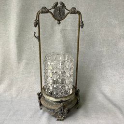 Antique Victorian Pickle Castor, Silver Plated With Figural Cherub Detailing
