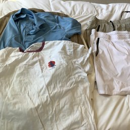Mens L Shirt And Shorts Lot Including Geoffrey Beene And Ashworth And 2 Pair Of Golf Shorts M
