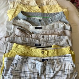 8 Pair Of Mens Shorts, Size 36, Including Nautica, Chaps, Izod, Perry Ellis And One Size 34