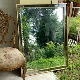 Extra Large Mirror, Beveled With Bamboo Gold Border With Smoke Mirror Trim