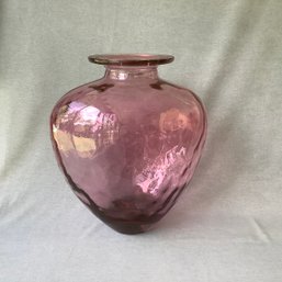 Large Amethyst Color Art Glass Vase