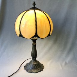 Antique Stained Glass Slag Lamp