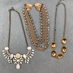 3 Necklace Costume Jewelry Lot, Including Art Deco Style