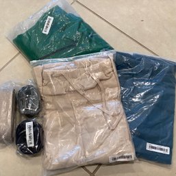 New In Package, 2 Pair Of L Drawstring Pants, One M Top, 3 Belts