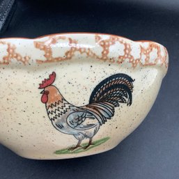 Set Of 3 Nesting Mixing Bowls, Rooster Theme