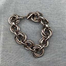 Super Chunky Link Bracelet With Ball/chain Clasp