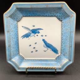 Andrea By Sadek, Blue And White Plate With Pheasants