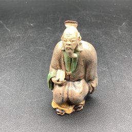 Antique Chinese Mudman Pottery Figurine