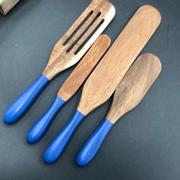 Brand New In Box, Spurtle Set, Blue Handles