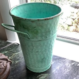 Painted Metal Tin Flower Pot