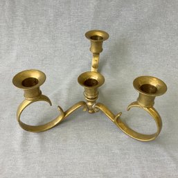 Triple Armed Brass Candleabra