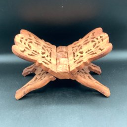 Hand Carved Folding Wood Book Stand