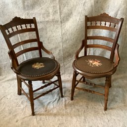 1910s Victorian Needlepoint Chairs- Set Of 2