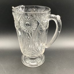 Antique EAPG McKee And Brothers Jubilee Pattern Water Pitcher, C 1897