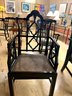 Pair Of Georgian Style Chinese Chippendale Arm Chairs