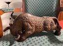 Hand Made Wooden Bull Statue
