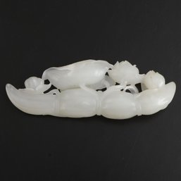 Chinese Carved Nephrite Lotus Group