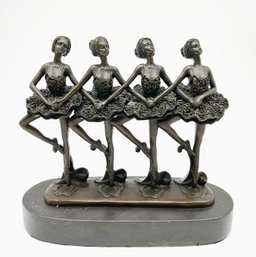 Four Ballerinas, Bronze Signed Milo