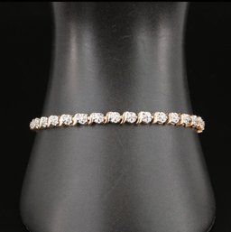 Sterling Diamond S-Link Bracelet