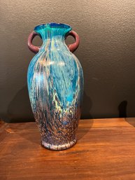 Beautiful Uncased Dale Tiffany Aventurine & Aqua Blue Amphora Shaped Vase *Mint*