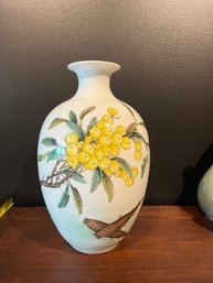 Chinese Hand Painted Vase With Artist Signed