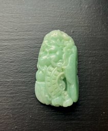 Certified Green 100 Natural A Jade Jadeite Hand-Carved Pendant