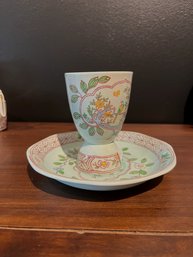Adams Calyx Ware Singapore Bird Egg Cup And Plate